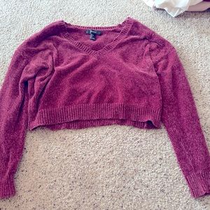 FOREVER 21 LONG SLEEV KNIT CROP TOP
